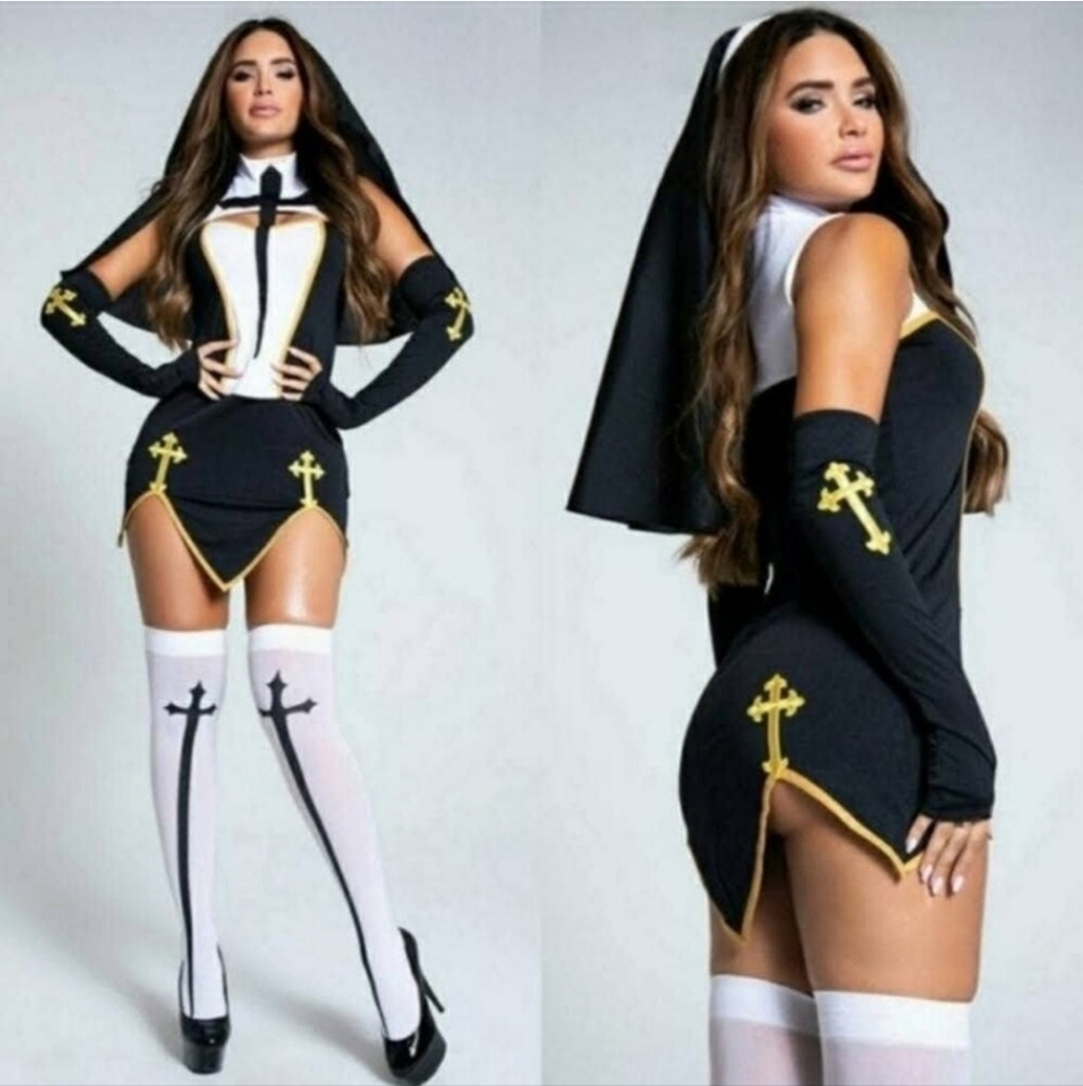Sexy Bad Habit Nun Halloween Costume Size SM